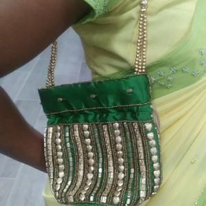 Indian Style Drawstring Clutch